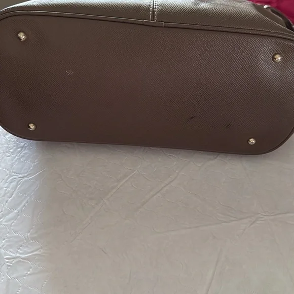 Dooney & Bourke Davis Leather Tote Bag Olive Green Zipper Preowned - Picture 7 of 16